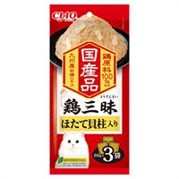 CIAO 鶏三昧 ほたて貝柱入り 60g×3袋 チャオ いなばペットフード(60g×3袋)