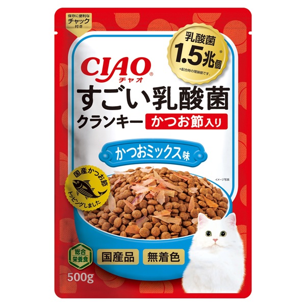 すごい乳酸菌クランキー かつお節味 &まぐろ節味 760g×10袋 CIAO すごい乳酸菌 クランキー かつお節入り かつおミックス味 500g