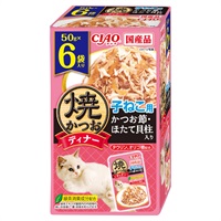 CIAO 焼ディナー 焼かつお 子ねこ用 かつお節・ほたて貝柱入り 50g×6袋 チャオ いなばペットフード(50g×6袋)