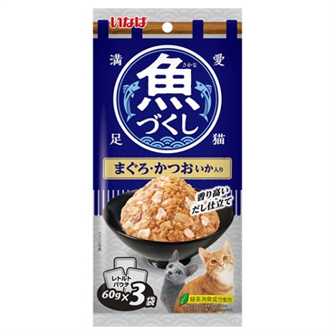 いなばペットフード　魚づくし　まぐろかつおいか入り60g×3×96袋 いなば 魚づくし パウチ まぐろ・かつお いか入り 60g×3袋 いなば