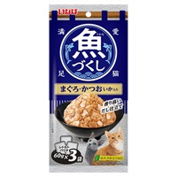 いなば 魚づくし パウチ まぐろ・かつお いか入り 60g×3袋 いなばペットフード(60g×3袋)