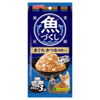 いなば 魚づくし パウチ まぐろ・かつお 貝柱入り 60g×3袋 いなばペットフード(60g×3袋)