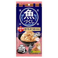 いなば 魚づくし パウチ 高齢猫用 まぐろ・かつお ささみ入り 60g×3袋 いなばペットフード(60g×3袋)
