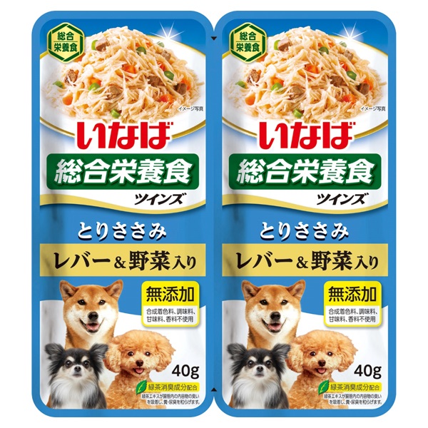 いなば ツインズ とりささみ レバー&野菜入り 80g いなばペットフード(80g)