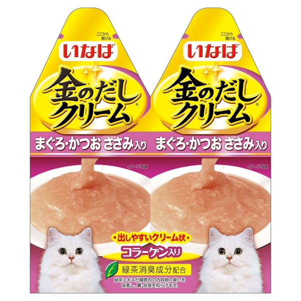 いなば 金のだし クリーム まぐろ・かつお ささみ入り 60g いなばペットフード(60g)