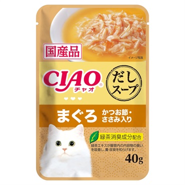 CIAO だしスープ パウチ まぐろ かつお節・ささみ入り 40g チャオ いなばペットフード