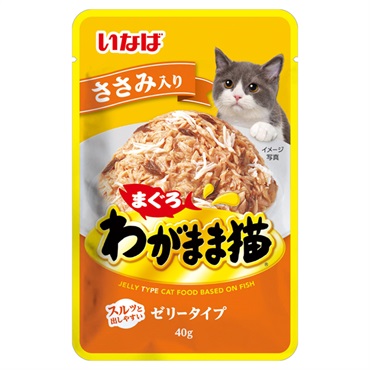 いなば わがまま猫 まぐろ パウチ ささみ入り 40g いなばペットフード