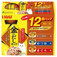 いなば 金のだし カップ まぐろ・かつおバラエティ 70g×12個 いなばペットフード(70g×12個)
