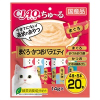 CIAO ちゅ～る まぐろ・かつおバラエティ 14g×20本 チャオ いなばペットフード(14g×20本)
