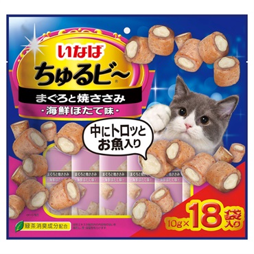 いなば ちゅるビ～ まぐろと焼ささみ 海鮮ほたて味 10g×18袋 いなばペットフード