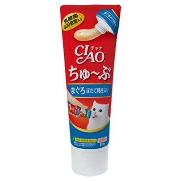 CIAO ちゅ～ぶ まぐろ ほたて貝柱入り 80g チャオ いなばペットフード