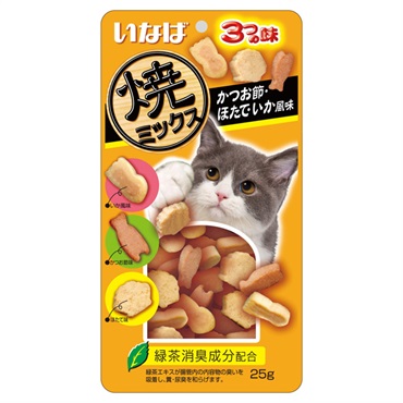 いなば 焼ミックス かつお節・ほたて・いか風味 25g いなばペットフード