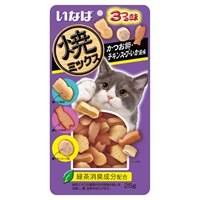 いなば 焼ミックス かつお節・チキンスープ・いか風味 25g いなばペットフード(25g)