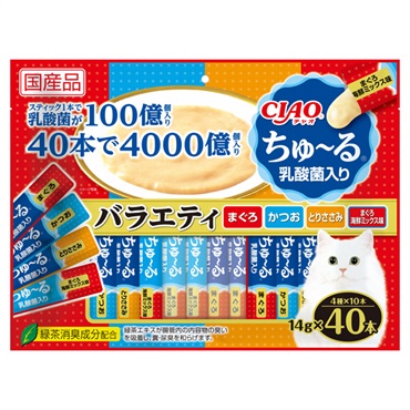 CIAO ちゅ～る 乳酸菌入り バラエティ 14g×40本 チャオ いなばペットフード