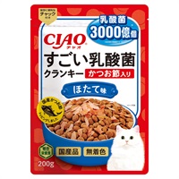 CIAO すごい乳酸菌 クランキー かつお節入り ほたて味 200g チャオ いなばペットフード(200g)