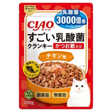 CIAO すごい乳酸菌 クランキー かつお節入り チキン味 200g チャオ いなばペットフード