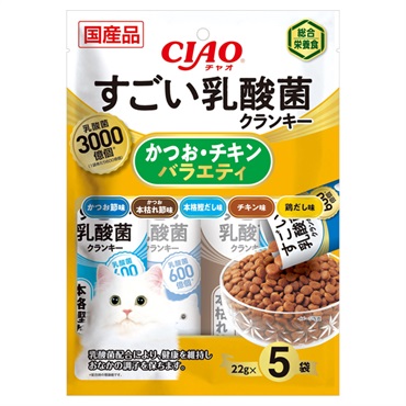 CIAO すごい乳酸菌 クランキー かつお・チキンバラエティ 22g×5袋 チャオ いなばペットフード