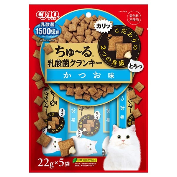 ドラ猫 ちゅ〜る乳酸菌クランキー22g✕5セット(合計32袋) ちゅ~る 乳酸菌クランキー 22g×5袋 チャオ CIAO いなばペット