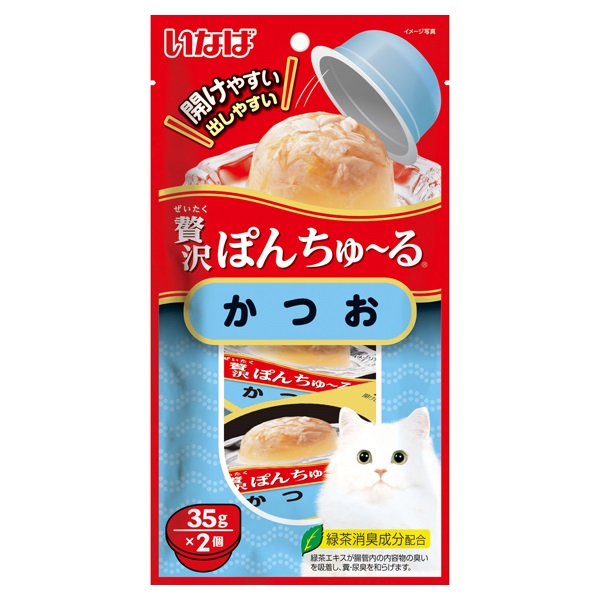 いなば 贅沢ぽんちゅ～る かつお 35g×2個 いなばペットフード(35g×2個)