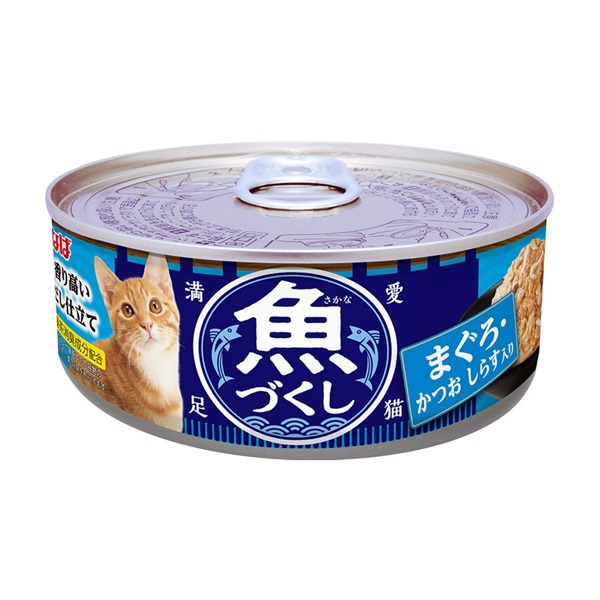 いなばペットフード　魚づくし　まぐろかつおいか入り60g×3×96袋 いなば 魚づくし まぐろ・かつお しらす入り 60g いなばペットフード