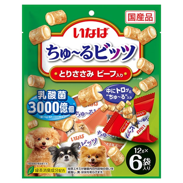 いなば ちゅ～るビッツ とりささみ ビーフ入り 12g×6袋 いなばペットフード(12g×6袋)