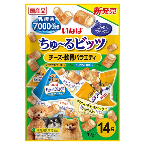 いなば ちゅ～るビッツ チーズ・軟骨バラエティ 12g×14袋 いなばペットフード(12g×14袋)