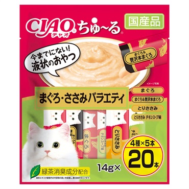 CIAO ちゅ～る まぐろ・ささみバラエティ 14g×20本 チャオ いなばペットフード