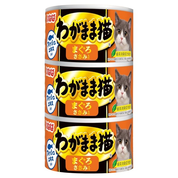 いなば　わがまま猫ささみ入＋まぐろ140g×3缶パック×36本(合計108缶) いなば わがまま猫 まぐろ ささみ入り 140g×3缶 いなばペットフード