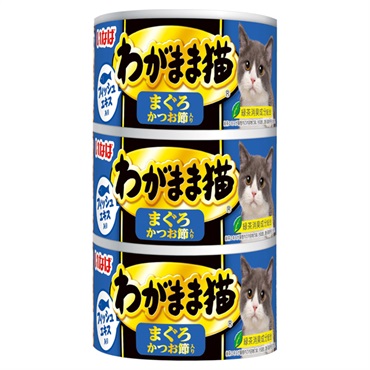 いなば わがまま猫 まぐろ かつお節入り 140g×3缶 いなばペットフード