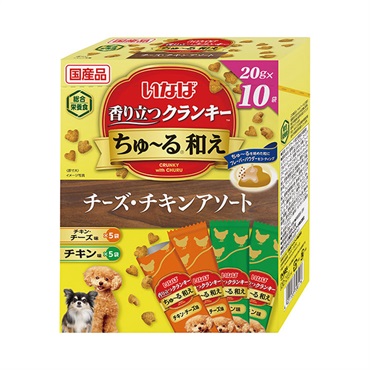 香り立つクランキーちゅ～る和え アソート  いなばペットフード(チーズ・チキン20g×10袋)