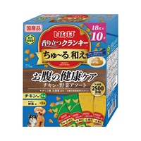 香り立つクランキーちゅ～る和え アソート  いなばペットフード(お腹の健康ケアチキン・野菜18g×10袋)