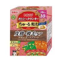香り立つクランキーちゅ～る和え アソート  いなばペットフード(皮膚・被毛ケアチキン・チーズ18g×10袋)