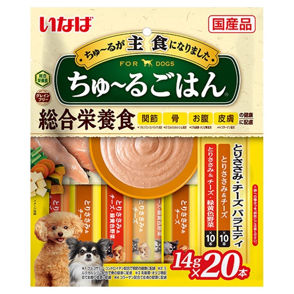 いなば ちゅ～るごはん とりささみ・チーズバラエティ 14g×20本 いなばペットフード(14g×20本)