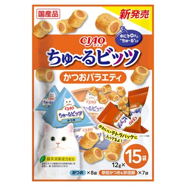 CIAO ちゅ～るビッツ かつおバラエティ 12g×15袋 チャオ いなばペットフード