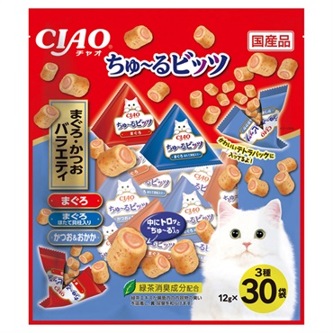CIAO ちゅ～るビッツ まぐろ・かつおバラエティ 12g×30袋 チャオ いなばペットフード