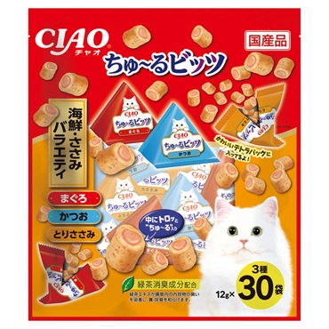 CIAO ちゅ～るビッツ 海鮮・ささみバラエティ 12g×30袋 チャオ いなばペットフード