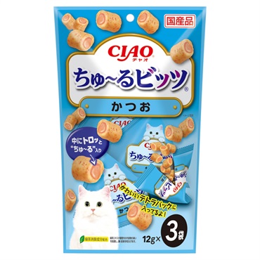 CIAO ちゅ～るビッツ かつお 12g×3袋 チャオ いなばペットフード