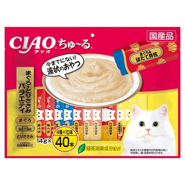CIAO ちゅ～る まぐろ・とりささみバラエティ 14g×40本 チャオ いなばペットフード