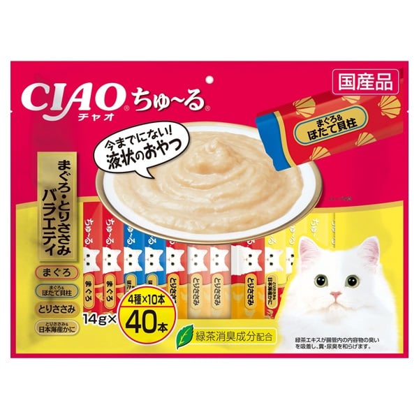 CIAO ちゅ～る まぐろ・とりささみバラエティ 14g×40本 チャオ いなば