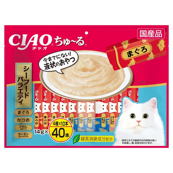 CIAO ちゅ～る シーフードバラエティ 14g×40本 チャオ いなばペットフード(14g×40本)