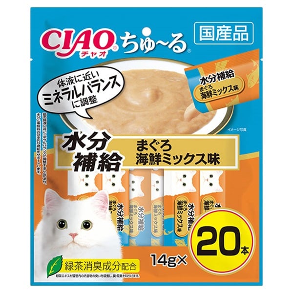 CIAO ちゅ～る 水分補給 まぐろ 海鮮ミックス味 14g×20本 チャオ