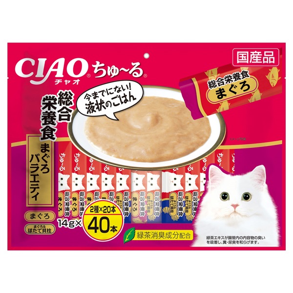 CIAO ちゅ～る 総合栄養食 まぐろバラエティ 14g×40本 チャオ いなばペットフード(14g×40本)
