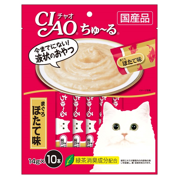 CIAO ちゅ～る まぐろ ほたて味 14g×10本 チャオ いなばペットフード(14g×10本)