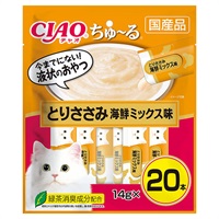 CIAO ちゅ～る とりささみ 海鮮ミックス味 14g×20本 チャオ いなばペットフード(14g×20本)