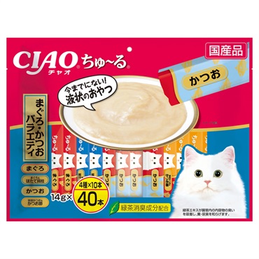 CIAO ちゅ～る まぐろ・かつおバラエティ 14g×40本 チャオ いなばペットフード