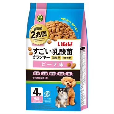 いなば すごい乳酸菌 クランキー ビーフ味 190g×4袋 いなばペットフード