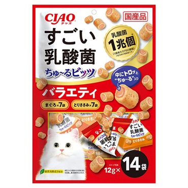 CIAO すごい乳酸菌 ちゅ～るビッツ バラエティ 12g×14袋 チャオ いなばペットフード