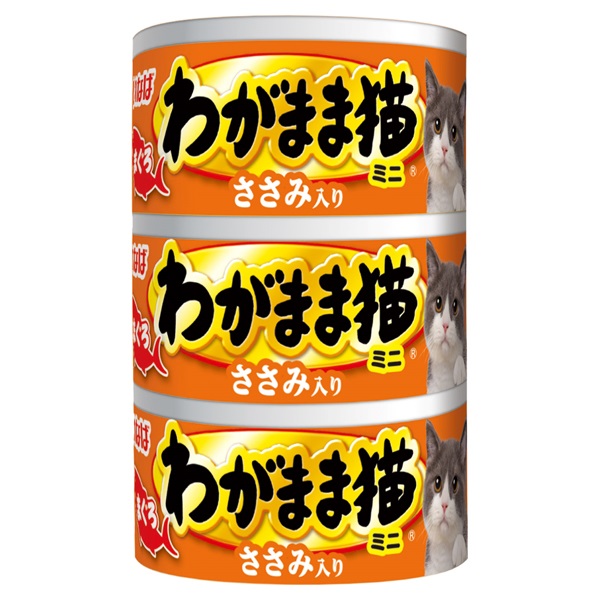 いなば わがまま猫 まぐろミニ ささみ入り 60g×3缶 いなばペットフード(60g×3缶)