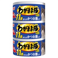 いなば わがまま猫 まぐろミニ 11歳からのかつお節入り 60g×3缶 いなばペットフード(60g×3缶)