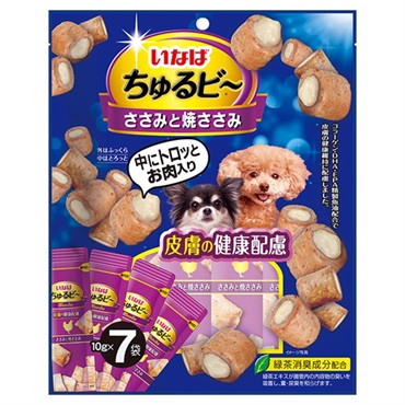 いなば ちゅるビ～ ささみと焼ささみ 皮膚の健康配慮 10g×7袋 いなばペットフード